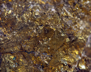 Nugget, gold, bronze, copper.  Macro. Extreme closeup