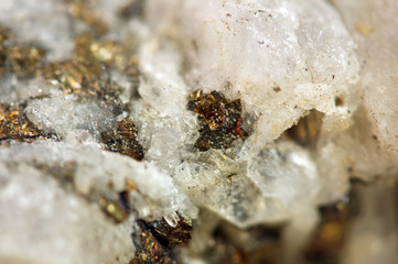 Nugget, gold, bronze, copper.  Macro. Extreme closeup