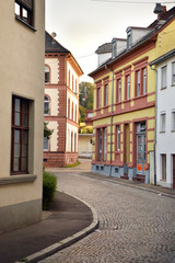 Fototapeta na wymiar Cobblestone pavement in Lahr a city in Baden-Wurttemberg