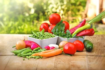 Foto op Canvas Fresh organic vegetables on table © PhotoIris2021