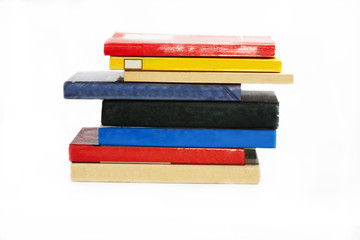 stack of colorful books