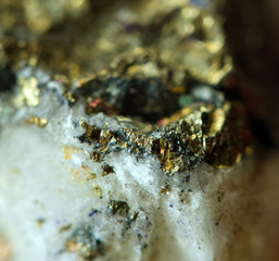 Nugget. Precious metals, crystals. Extreme closeup