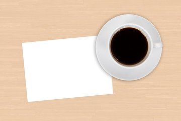 Empty Card and Cup of Coffee