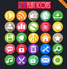 Desktop Flat Icons Set