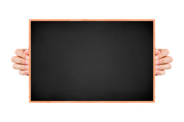 Hand Holding Black Board