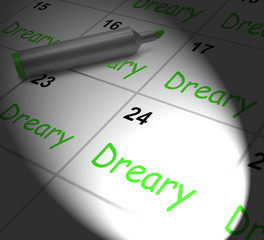 Dreary Calendar Displays Monotonous Dull And Uneventful