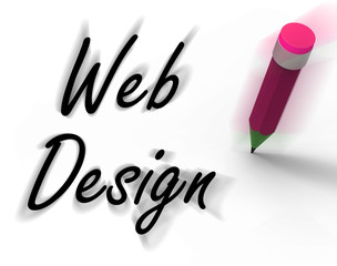 Fototapeta na wymiar Web Design with Pencil Displays Written Plan for Internet Creati