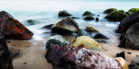 Langzeitbelichtung am Strand