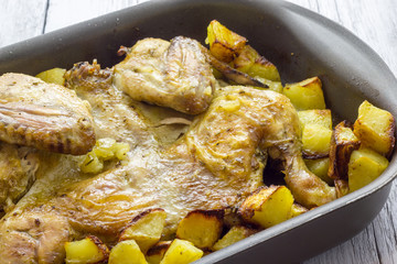 Baked chicken with potatoes