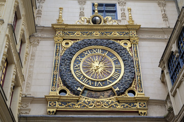Astronomic clock at Rue du Gros-Horloge (1389). Rouen, France