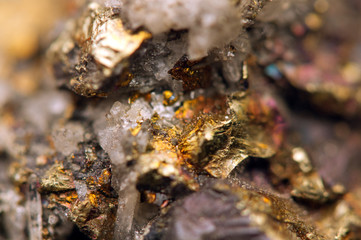 Fantastic background, magic of a stone, gold metal