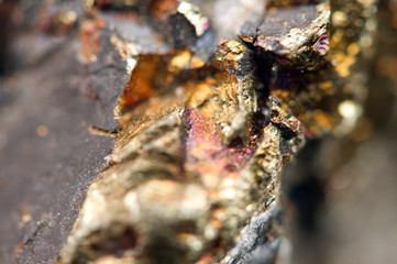 Fantastic background, magic of a stone, gold metal