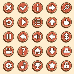Flat and simple video game buttons