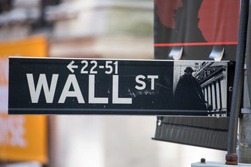 Wall street sign, New York