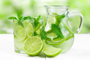 Juice with lime and mint