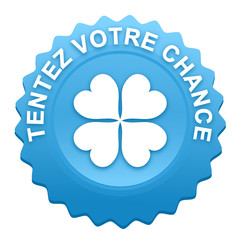 tentez votre chance sur bouton web denté bleu