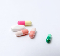 Obraz na płótnie Canvas Capsule and tablets medicine mix