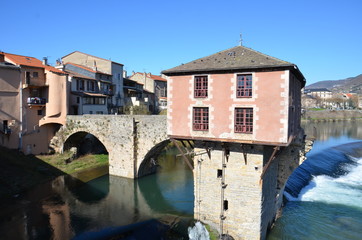 Pont vieux et vieux moulin, Millau 