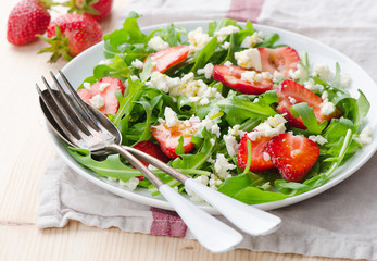 Strawberry with  Rocket salad