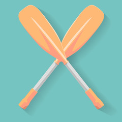 Two cross sport oars. EPS10 vector illustration