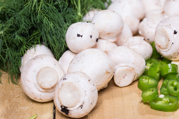fresh vegetables on the wooden table