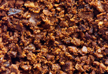 Ground coffee. Macro. Extreme closeup