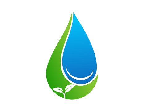 Logo symbol icon water drop and plants life vectors