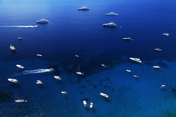 Fototapeta na wymiar Yachting on the Mediteranean Sea, Capri Island, Europe