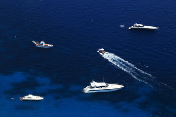 Fototapeta premium Yachting on the Mediteranean Sea, Capri Island, Europe