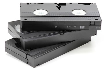 Videokassetten isoliert auf weißem Hintergrund