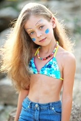 portrait of little girl on the beach