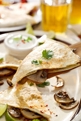 Quesadilla with mushrooms