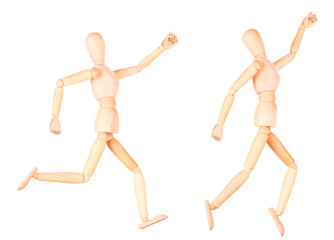 wooden Dummy sprinter running isolated