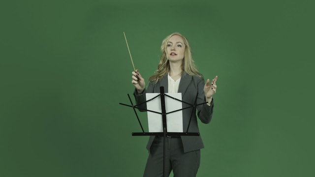 caucasian businesswoman isolated on chroma green screen