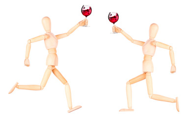 wooden Dummy with wine