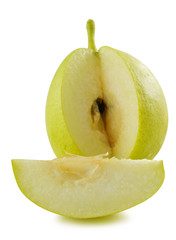 Ripe pear on a white background