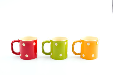 Color mug isolated white background