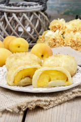 Apricot in pastry, popular austrian dish.