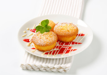 Pudding filled cupcakes  with ice cream