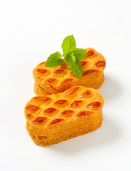 Small oval-shaped cakes