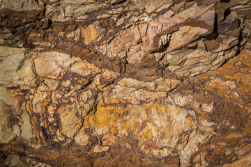 Surface of the rock. Selective focus.