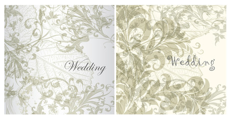 Set of wedding invitation cards for design