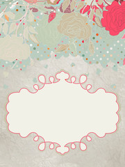 Background with hearts and flower.  EPS 8