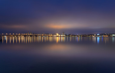 Fototapeta na wymiar Night Skyline of Dnipropetrovsk.