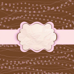 Brown and pink valentine vintage card. EPS 8