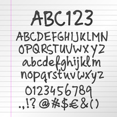 Vector handwritten alphabet