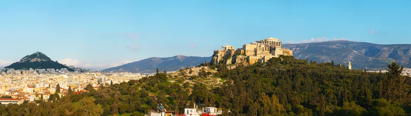 Foto op Canvas Panorama met Akropolis in Athene, Griekenland © andreykr