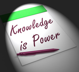 Knowledge Is Power Notebook Displays Successful Intellect And Me