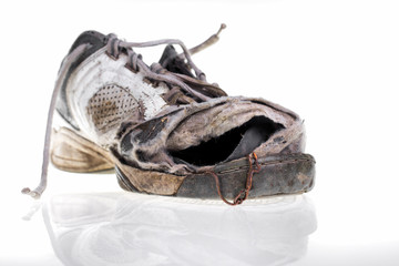 old and broken shoe