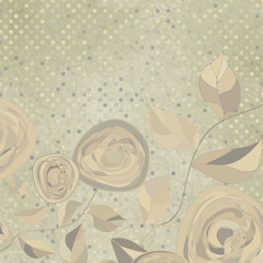 Romantic floral with vintage roses. EPS 8